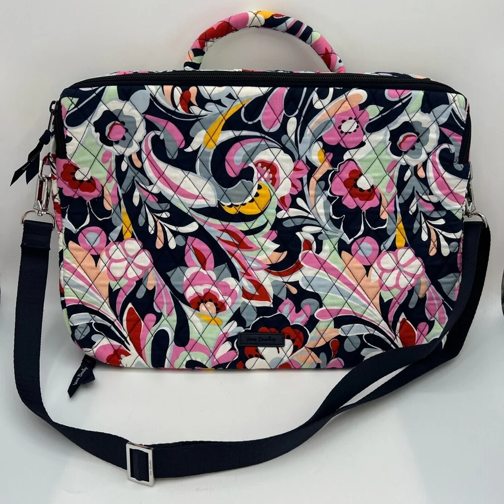 Vera Bradley Mod Paisley Laptop Workstation Crossbody Bag